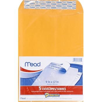 Mead 10inch x 13inch White press-it seal-it envelope (043100760474)
