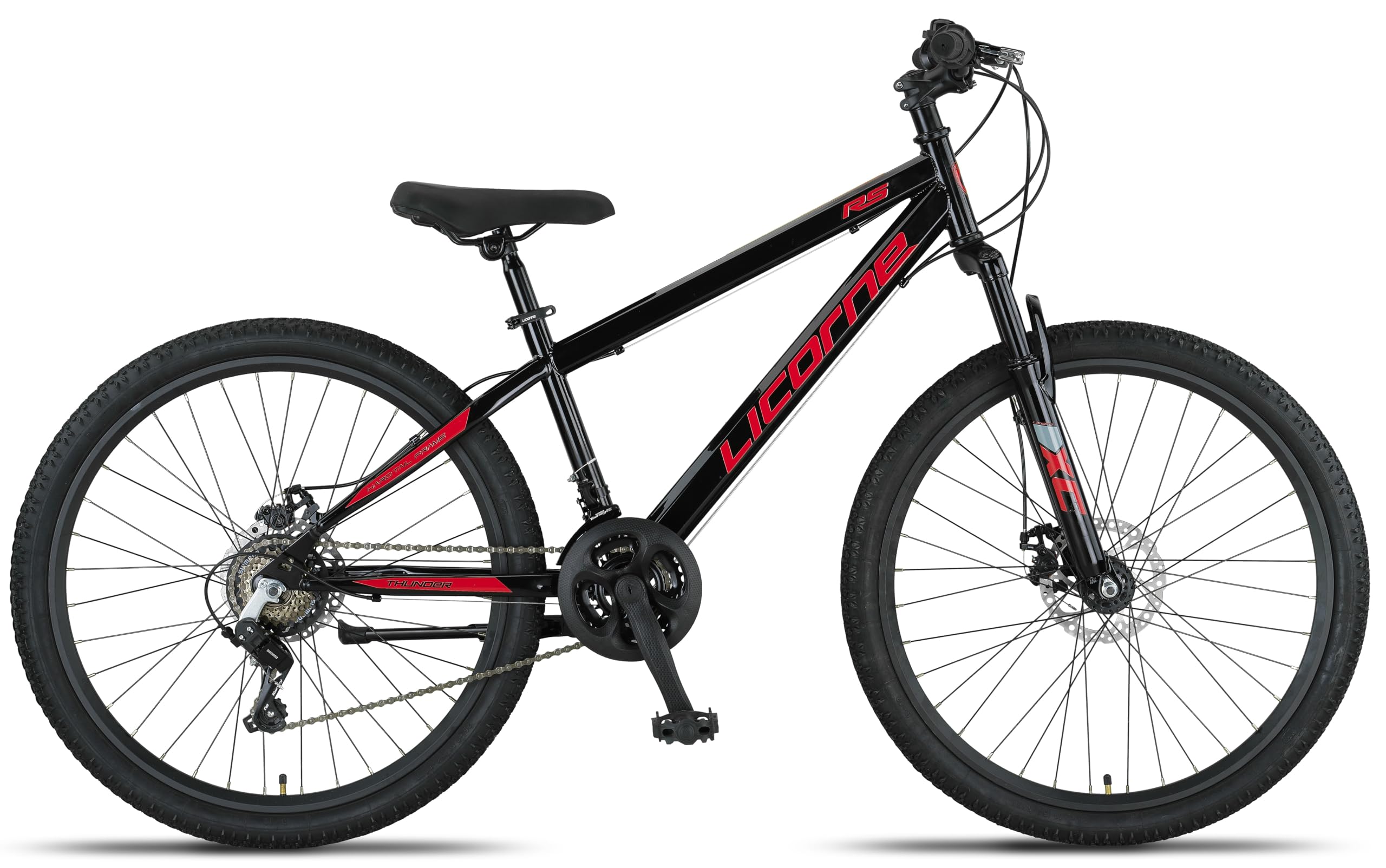 Licorne Bike Bicicleta de montaña Thunder Premium en 20, 24, 26, 27,5 y 29 pulgadas, para niñas, niños, hombres y mujeres, freno de disco
