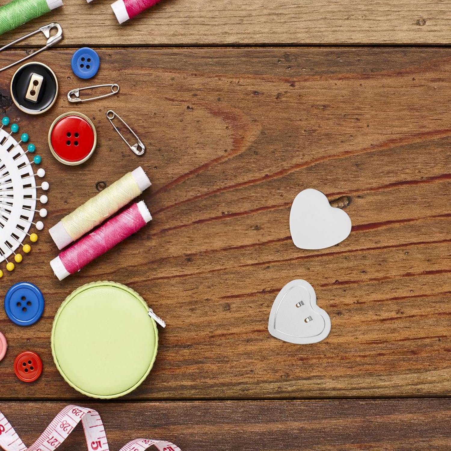 Blank Button Pins 100 Sets Heart Shaped for DIY Craft Projects