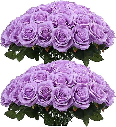 Miniatura 15 de Flores artificiales de rosa, rosa artificial, rosa falsa, rosa de seda, flores falsas de aspecto real con tallos para ramos de boda DIY, centros de