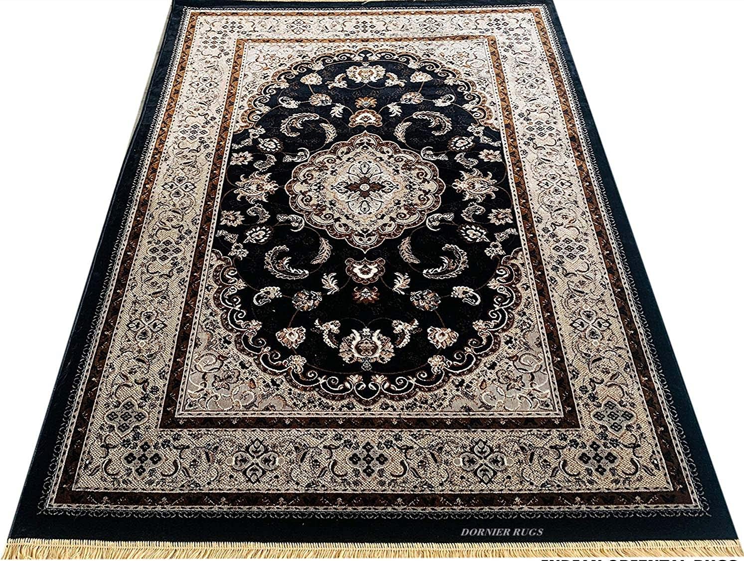Buy ELFIN RUGS Kashmiri Persian Traditional Silk Velvet Touch Carpet