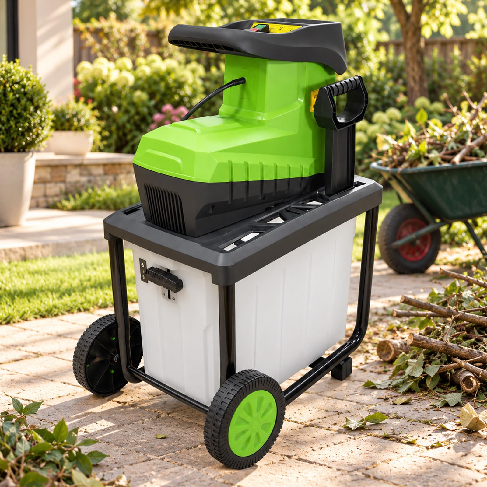 Biotrituratore Silenzioso con Contenitore di Raccolta 60L