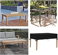 Vista 7 de Cubierta de mesa para exteriores, impermeable, 40 pulgadas de largo x 20 pulgadas de ancho x 4 pulgadas de alto, rectangular, 600D, anti-UV