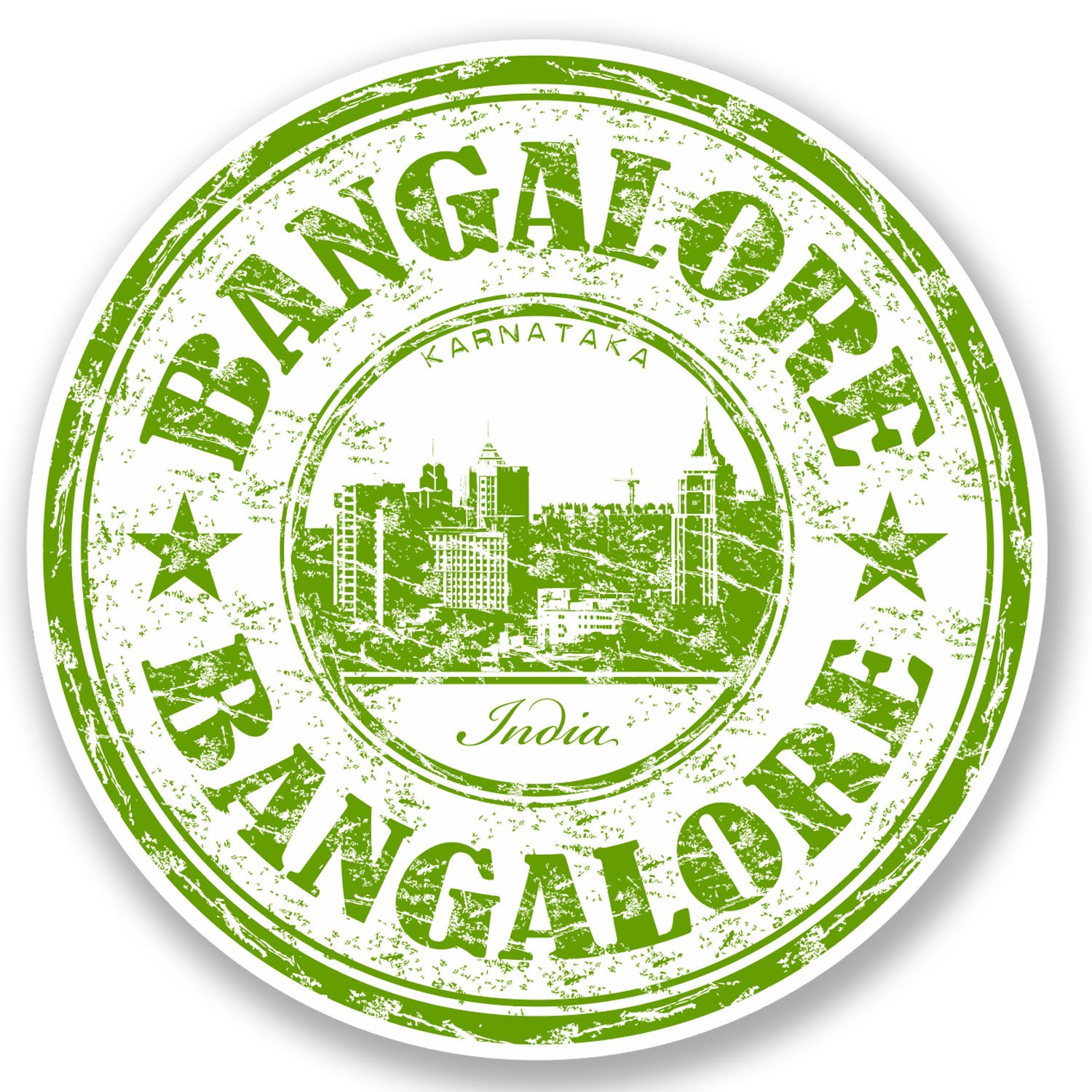Destinationvinyl Multi 2 X 10Cm Bangalore Vinyl Decal Sticker Travel Luggage Tag Laptop Fun #5810 (10Cm X 10Cm)