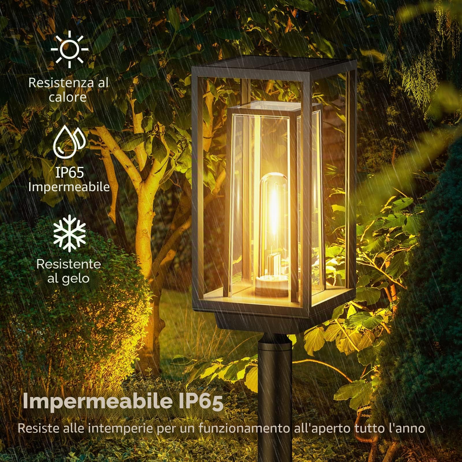 Lampade solari per esterni da giardino, confezione da 2 lampade moderne solare con tempo di lavoro più lungo, estremamente luminose, IP65, impermeabile, decorazione