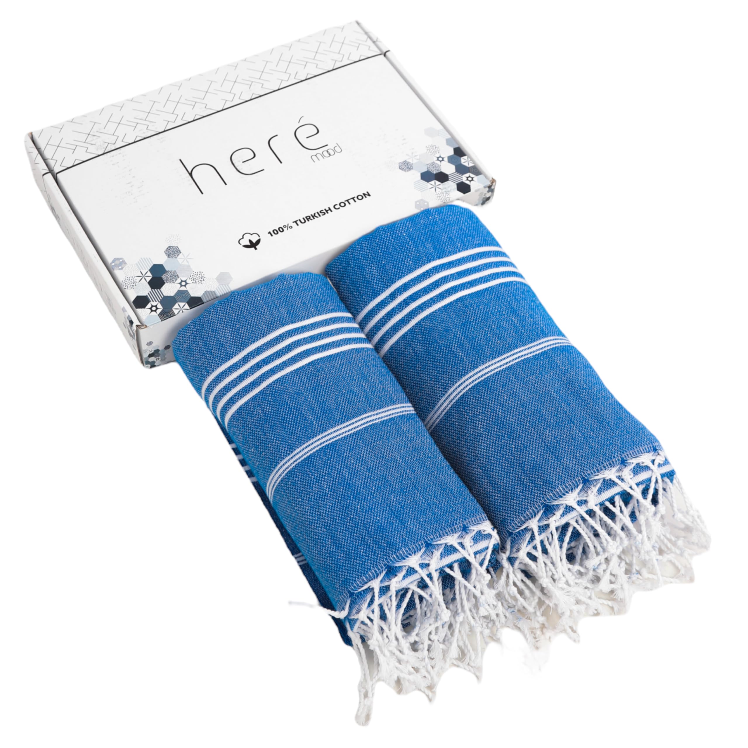 Strandtuch Hamamtuch Saunahandtuch Set - 1er & 2er Pack 100% Baumwolle - Hochwertiges Badetuch und Duschtuch - Picknickdecke, Extra Leicht