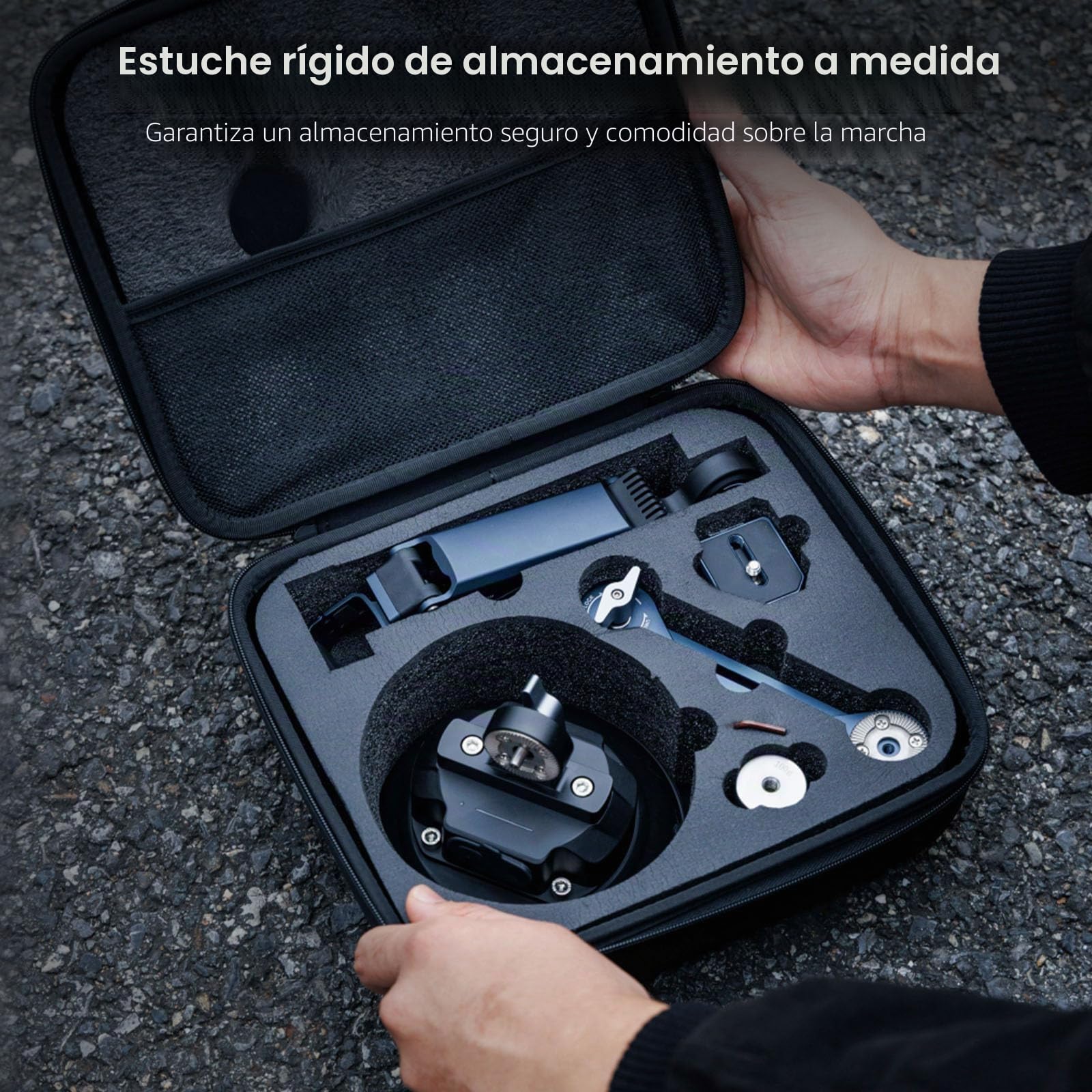 SMALLRIG Brazo Amortiguador Electrónico Mini, Ventosa de 5 Pulgadas, Doble Muelle y Amortiguación Hidráulica, Soporte para Coche para dji Osmo Pocket 4/3/GoPro HERO13/Insta360 X4, con Bolsa - 5507