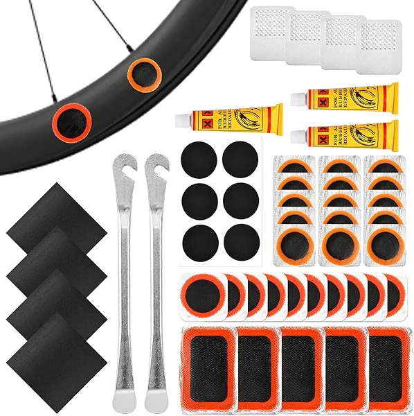 Bike Tire Repair Kit, Bycicle Inner Tube Puncture Patch Kits,Glueless Patchs for Road Mountain