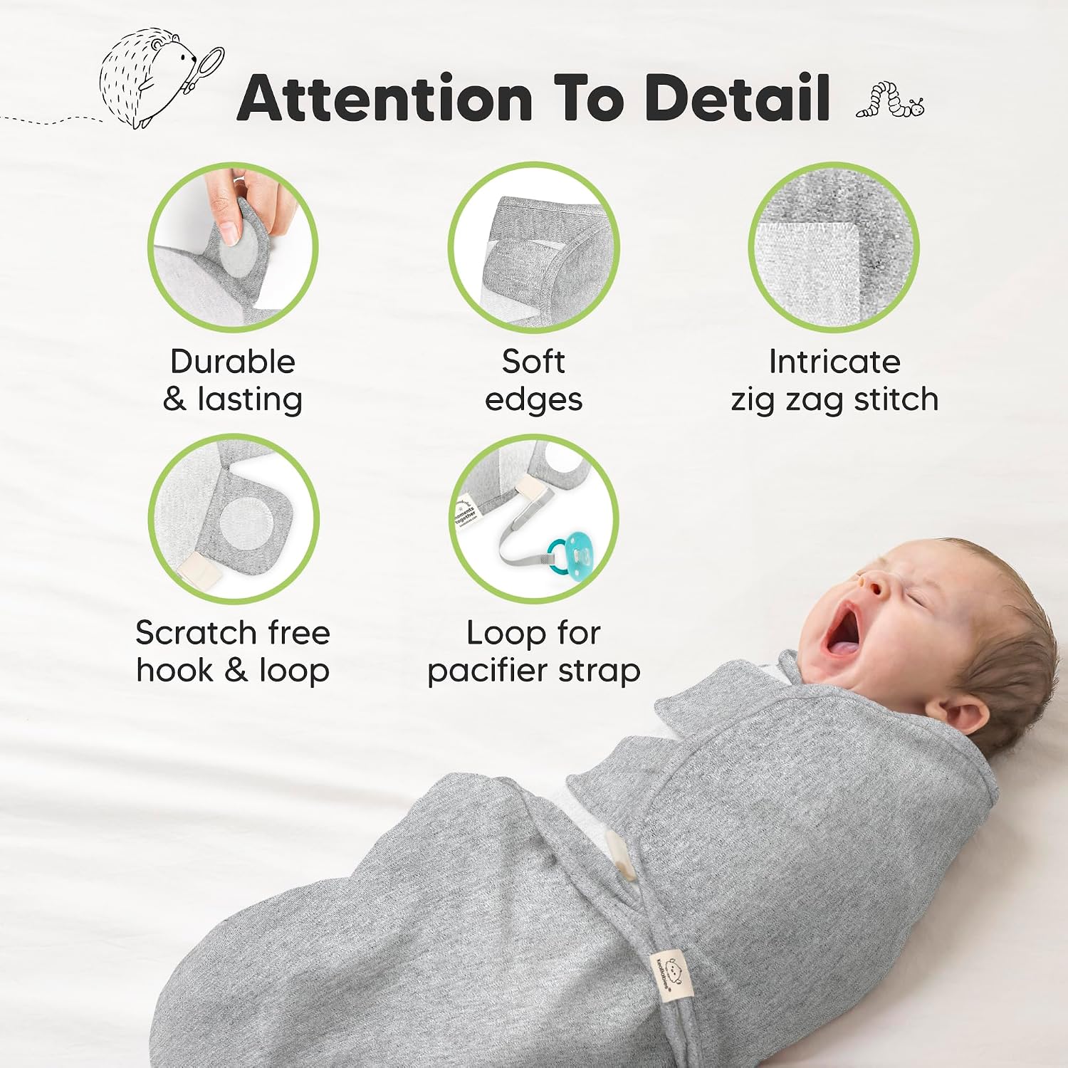 KeaBabies 3-Pack Organic Baby Swaddles for Newborns, Infant (Cloud, 3-6M) | Baby Girls, Boys, Soft Organic Cotton, Newborn Swaddle Sleep Sack, Nursery Swaddling Blankets