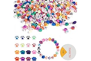 500 Pcs Cute Paw Print Clay Beads Jewelry Making Kit