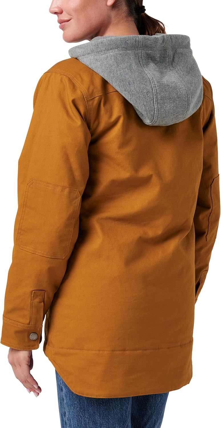 Lucky Brand womens Women's Shirt Jacket With Fleece Hood and Quilted Lining
