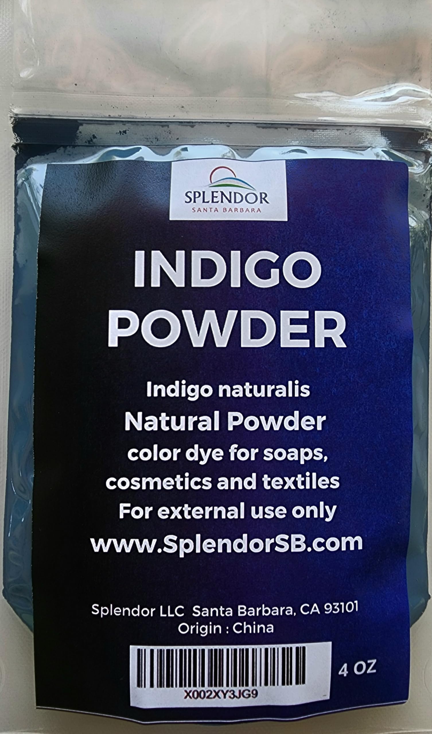 Indigo Powder - 4 oz - Natural Indigo Blue Powder Dye for Soapmaking & Textiles | Plant-Based Colorant for DIY Crafts, Fabric, Cosmetics | Finely