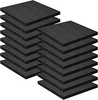 8 Pcs Polyethylene Foam Sheet 12 x 12 x 0.5 Inch Polyethylene Foam Packing Foam for Shipping Padding Transport Case Inserts Replacement Storage Organization DIY Craft Projects, Black