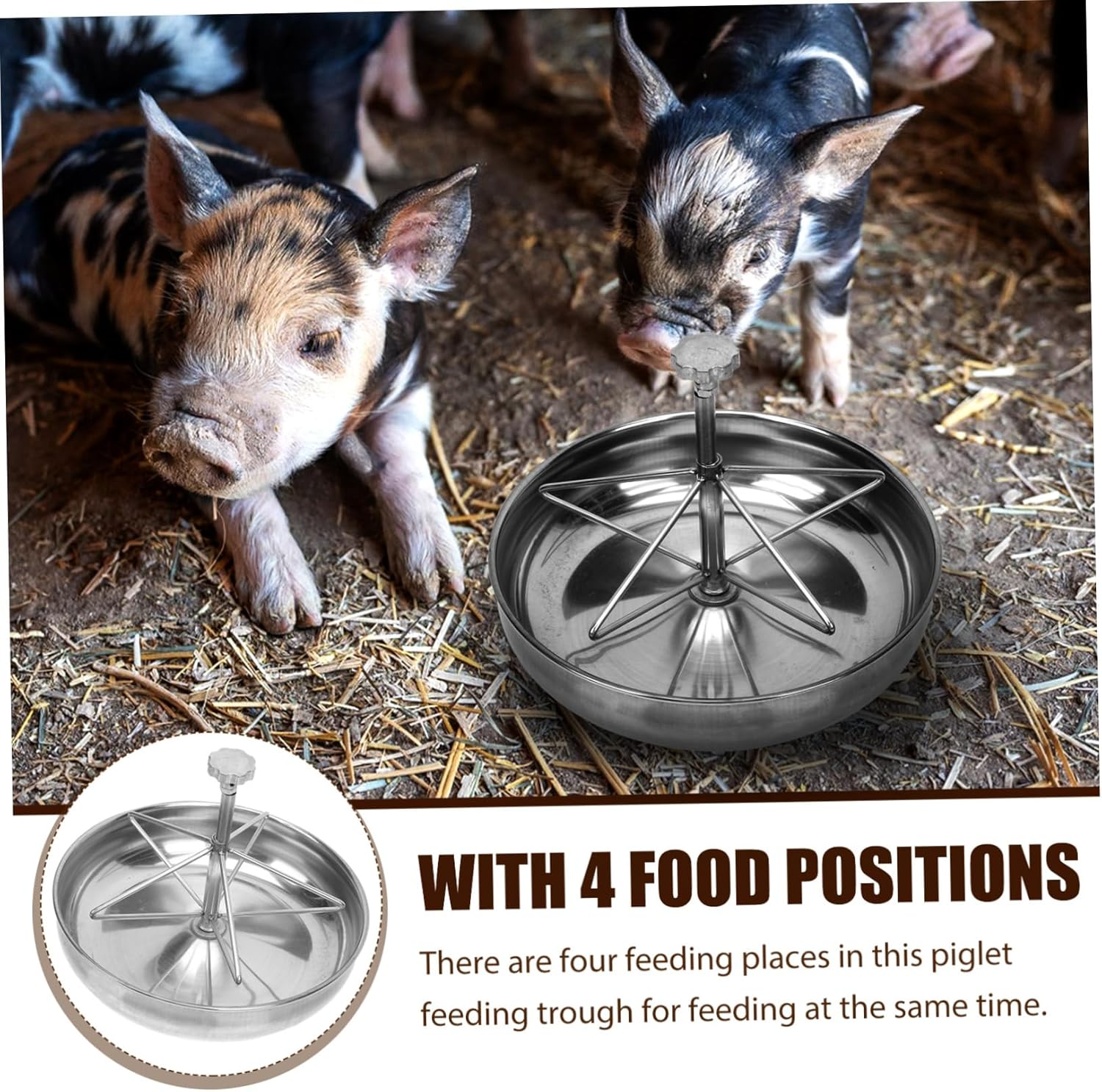 Piglet Food Feeder Steel Feeder Capacity Animal Water Trough Farm Feeding Bowl