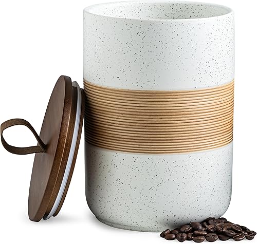 Miniatura 11 de Tarro pequeño de cerámica con tapa, contenedor de café, tarros de almacenamiento de alimentos para especias y azúcar, bolsa de té, contenedor de