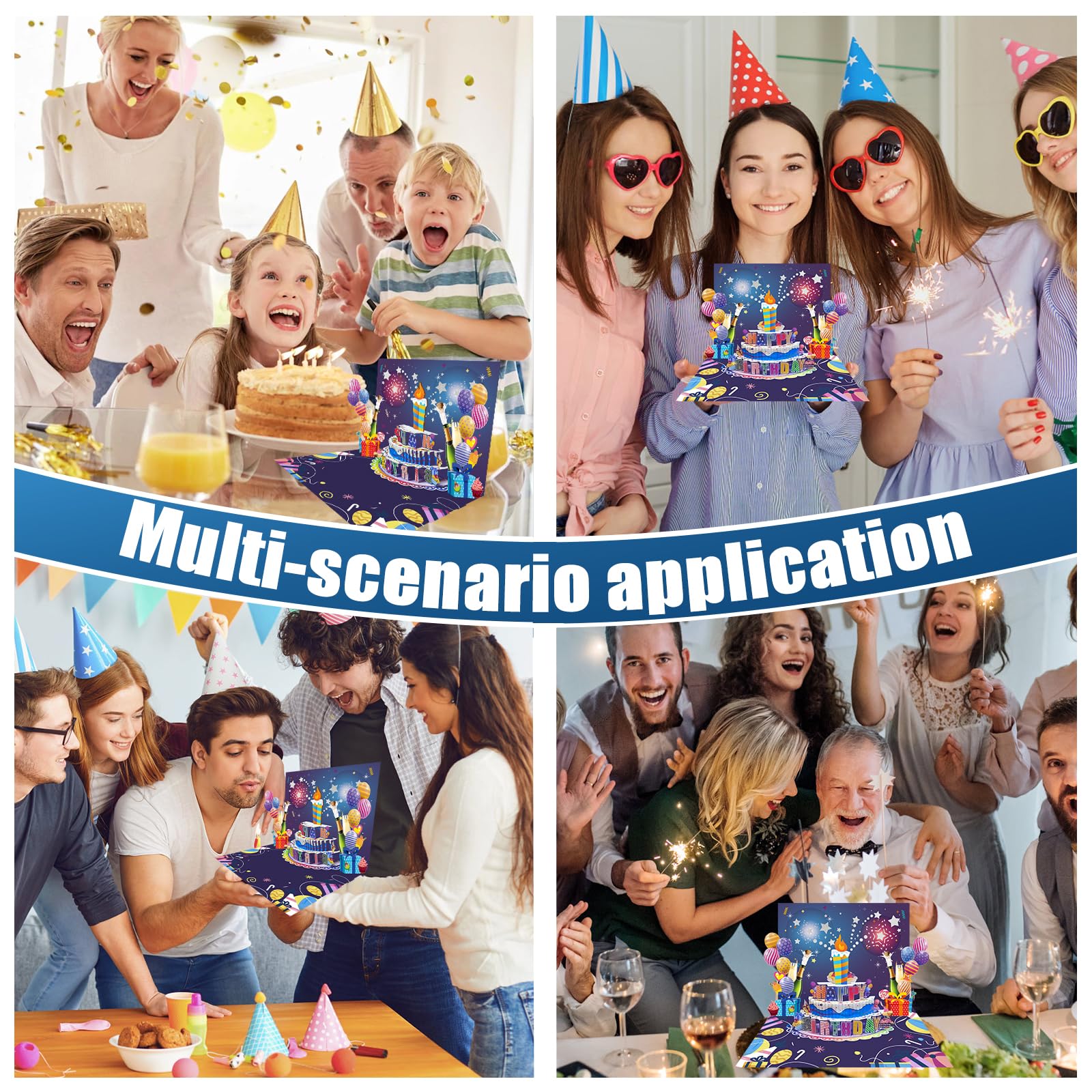 Funmo Biglietto di Auguri di Compleanno con Musica e Luci Biglietti di Auguri,Biglietto Auguri Compleanno Pop Up 3d,Regalo di Compleanno per Bambini, Amici, Famiglia
