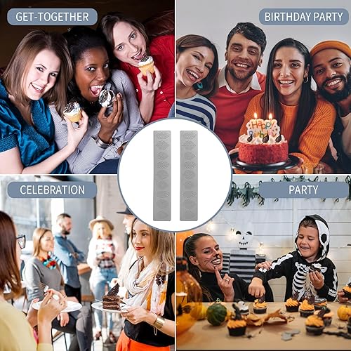 Miniatura 4 de Jopgeey - Moldes de silicona (2 piezas) Jopgeey Fondant Tuile Moldes con múltiples hojas huecas 3D chocolate caramelo encaje moldes de silicona