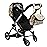 Mommy & Me Babyboo Doll Pram Foldable Doll Stroller with Basket, Convertible Seat, Adjustable Handle, Swiveling Wheels, and Free Carriage Bag - Beige Plaid