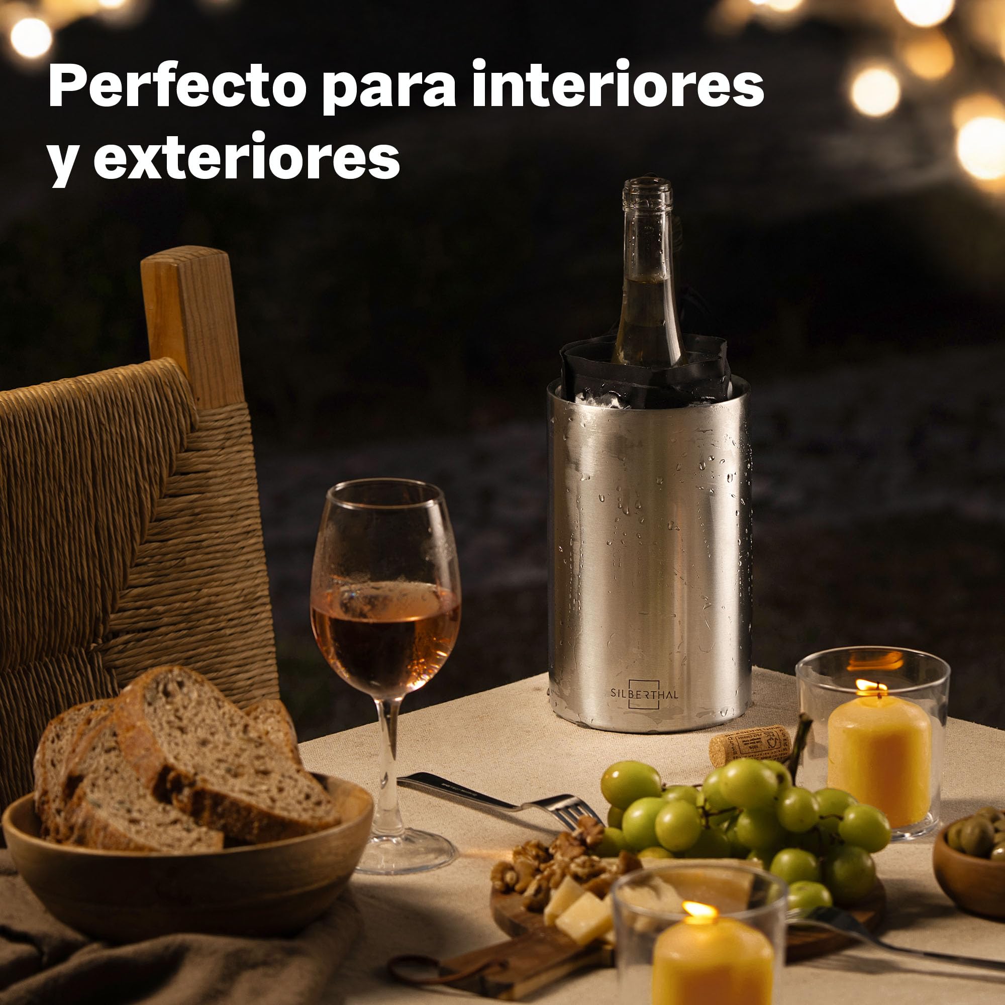 SILBERTHAL Enfriador de botellas de vino - Acero inoxidable - Cubiteras para botellas - Wine cooler