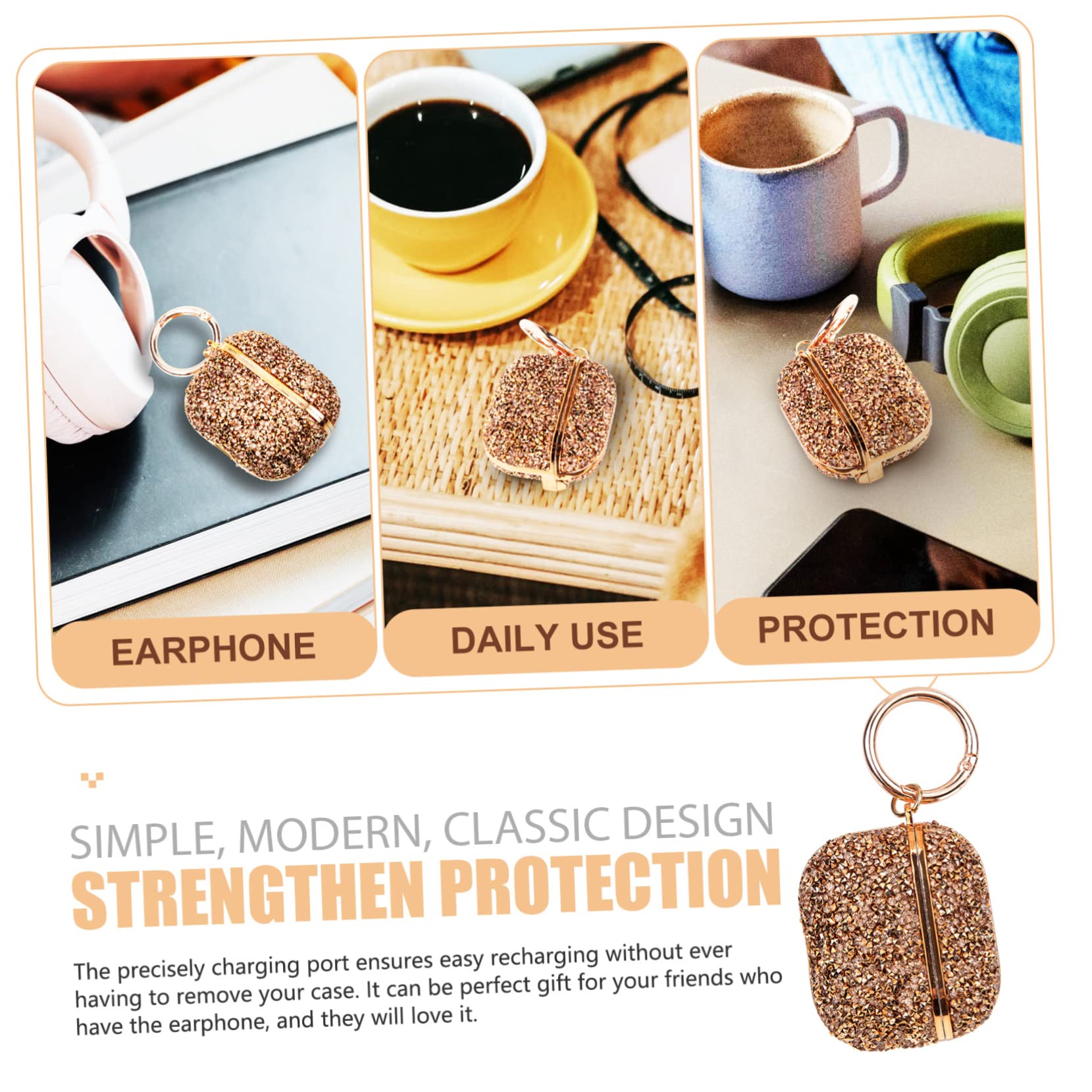 Hemobllo 5piezas Funda De Auriculares Brillante Diseño Chic y Protector Compatible Pro Estuche De Diamante para Uso Diario y