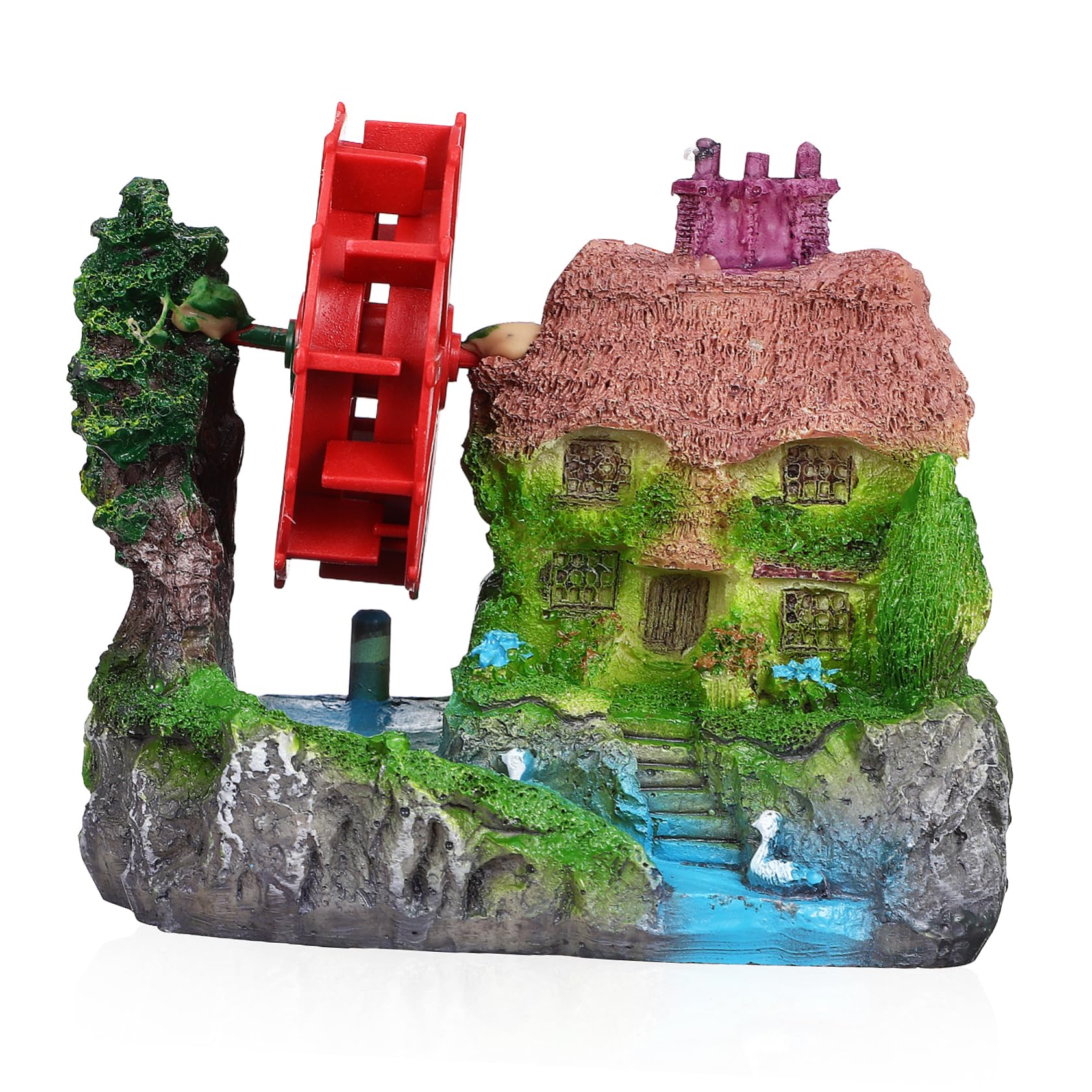 造園岩，水車セット5点オブジェ