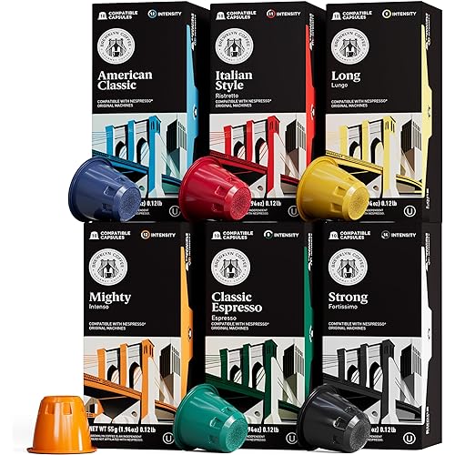 BREWKLYN COFFEE for Nespresso OriginalLine Machine 120 pods Certified Genuine Espresso Variety Pack, Italian Espresso Coffee, 120 Pod Variety Pack