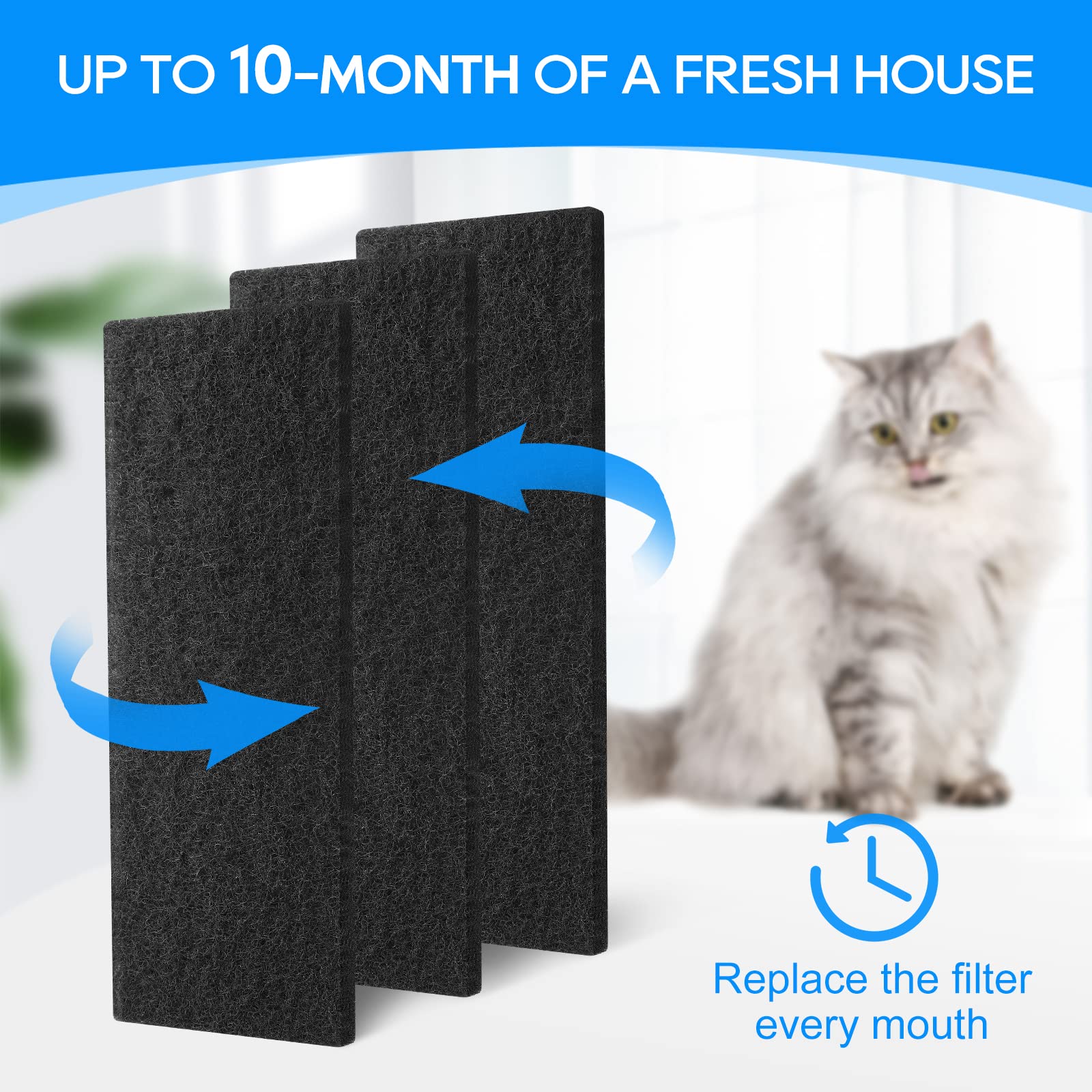10-Pack Carbon Filters Compatible with Litter-Robot 3, Activated Carbon Litter Box Filter Compatible with Litter-Robot 3 Self Cleaning Cat Litter Box Filters, Accessories Replacement - image 5