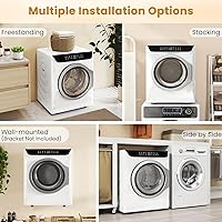 Vista 6 de Auertech Secadoras portátiles de 2.8 pies cúbicos para lavandería, secadora de ropa compacta con bañera de acero inoxidable y secadora de botas