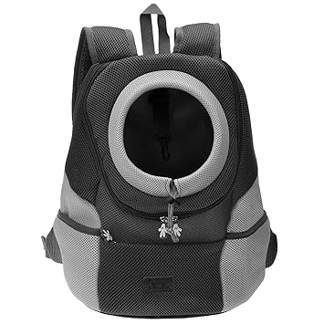 Mogoko Airline Approved Cat Dog Backpack, Pet Carrier Front Bag with Breathable Head Out Design and Double Mesh Padded Shoulder for Outdoor Travel Hiking (XL, Black)