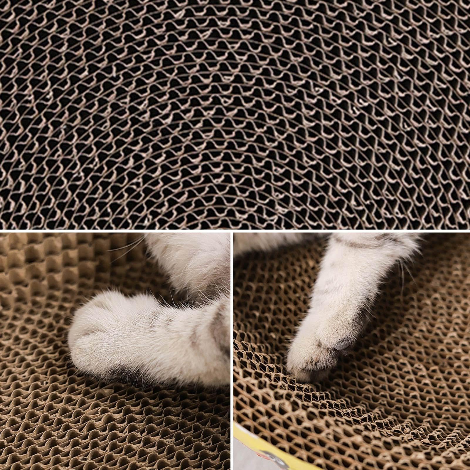 Cama antiarañazos para Gatos Ovalada – Alfombrilla antiarañazos para Gatos | de cartón ondulado, cuenco antiarañazos con hierba gata, cama antiarañazos para gatos, cojín relajante, cuna, protege