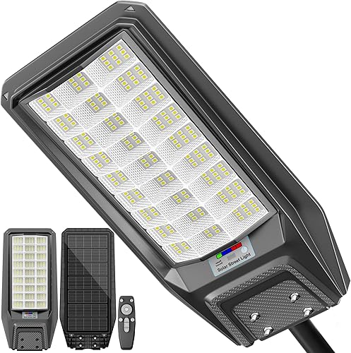 Miniatura 13 de loyoele Farola solar para exteriores, impermeable, del anochecer al amanecer, 9800 W, luces solares de estacionamiento comercial, gran luz de