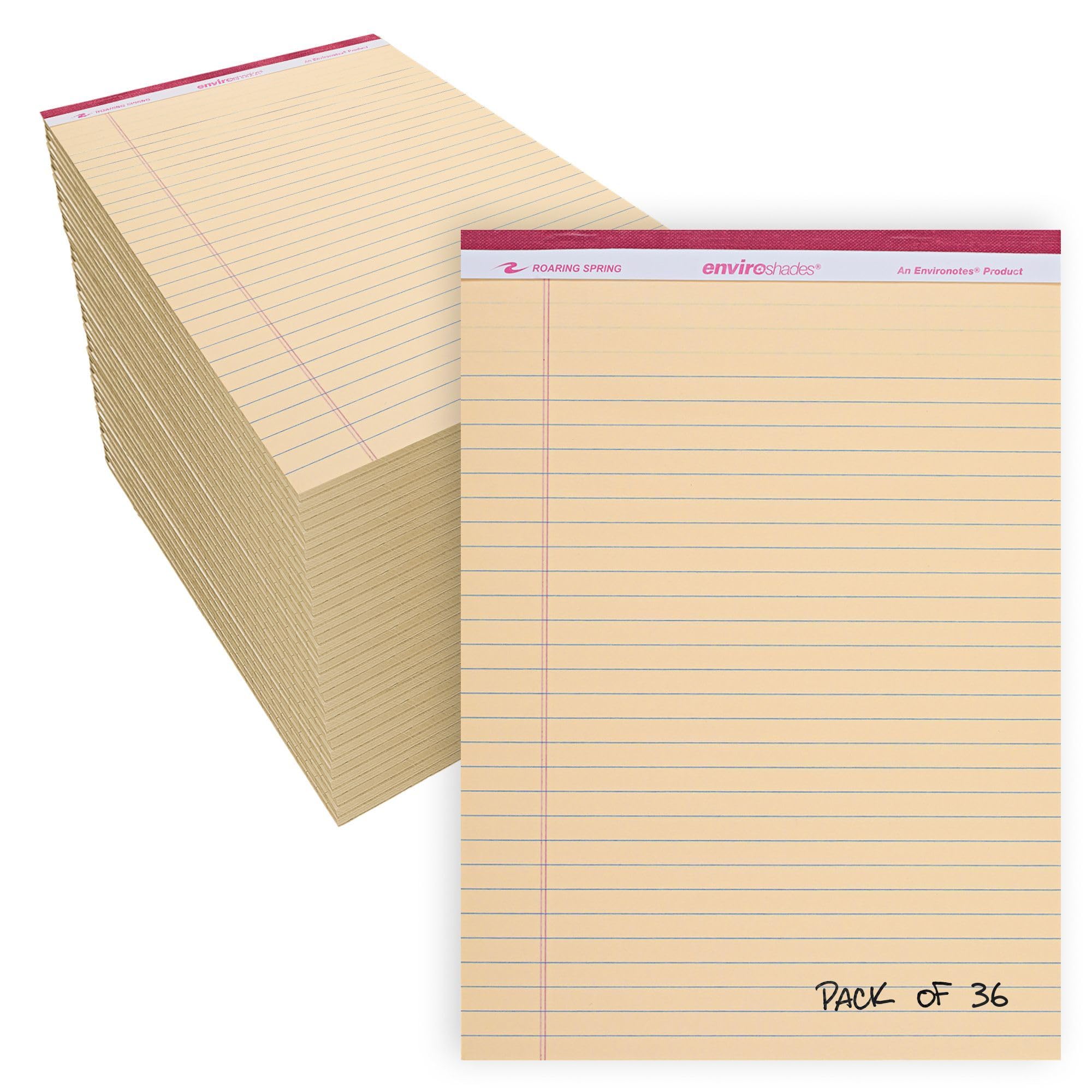 Roaring Spring Enviroshades Ivory Legal Pads 36 Pack Legal Ruled Recycled Colored Writing Note Pads 8 5 x