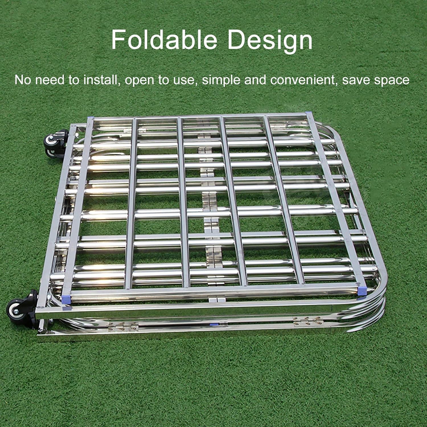 Foldable Rolling Sports Ball Storage Cart Box on Wheels, Large Removable Sports Equipment Organizer for Football Basketball Volleyball,S,80×64×75cm