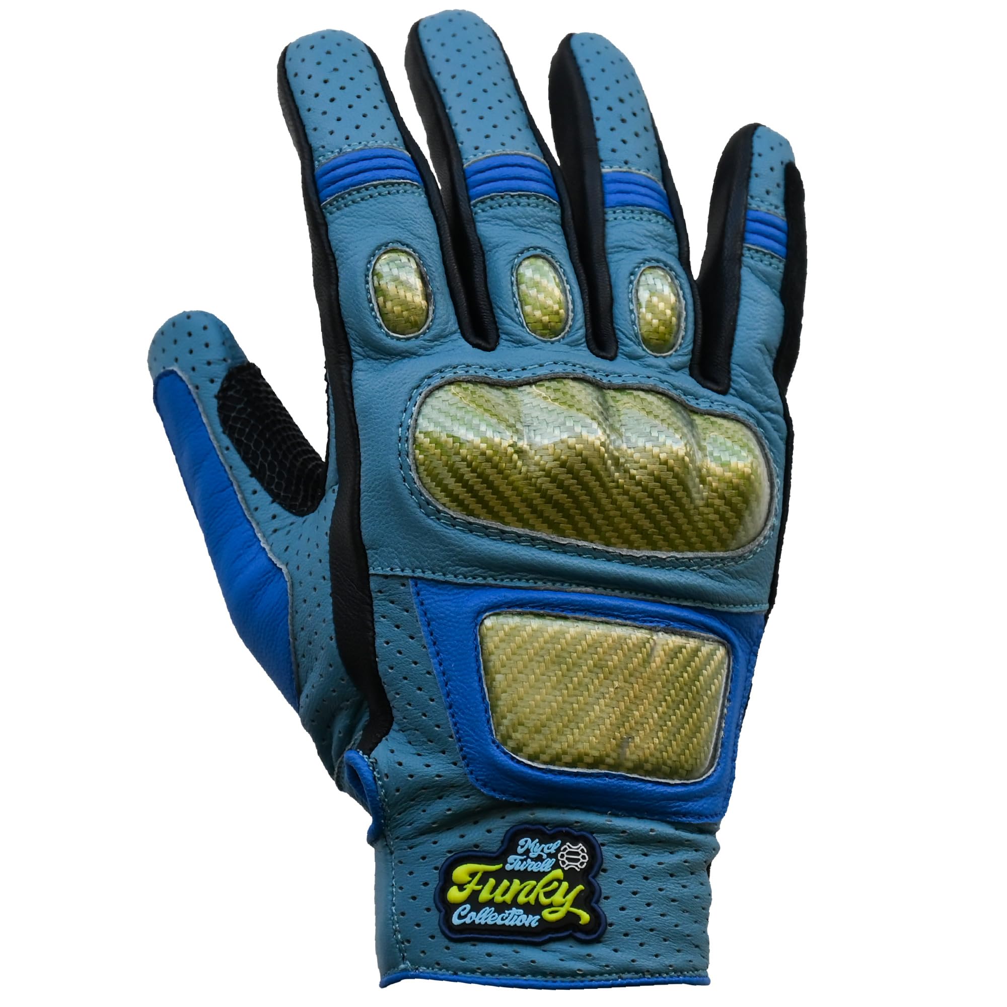 Motorradhandschuhe Funky Collection Leder - Motorradhandschuhe Herren aus Echtleder - Motorrad Handschuhe Herren - in vielen bunten Designs - Stylisch & Sicher