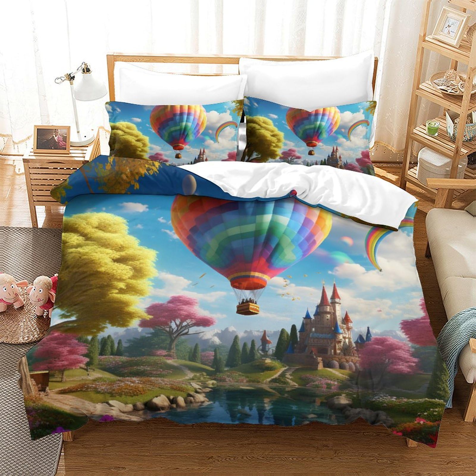 Housse de couette 220x240 microfibre douce et anti-plis avec motif imprimé 3D haute définition