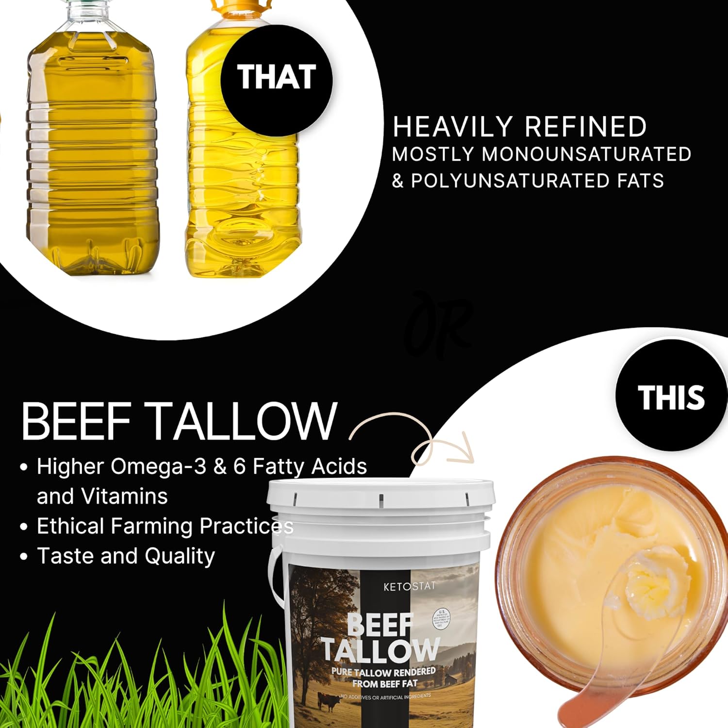 Amercian Beef Tallow 112 oz (7 lbs) For Cooking or Skincare