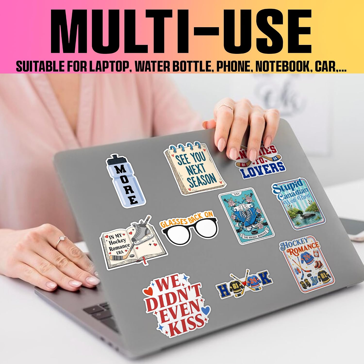 VOTANTA (15 Pcs, 3 inch) - Hockey Romance Stickers Pack, Stupid Canadian Wolf Bird Sticker, The Cottage LGBT Hockey Romance Book Lover Bookish Sports Gifts Decoration for Laptop, Phone, Water Bottle image 5