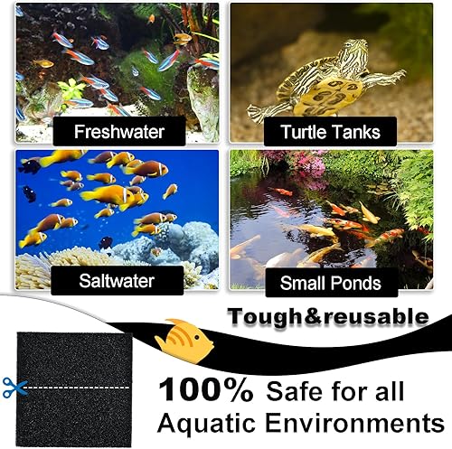 Miniatura 5 de Esponjas de espuma de filtro, almohadilla de filtro de medios, esponja de filtro, espuma cortada a medida para peceras de acuario de 19.6 x 19.6 x