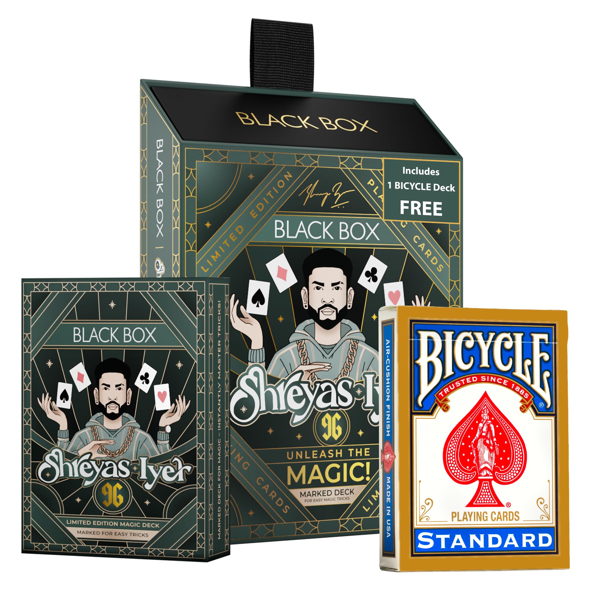 Black Box Premium Limited Edition Black Box X Shreyas Iyer Playing Cards Educational Board Game Marked Deck for Magic, Poker & Cardistry, for Adult