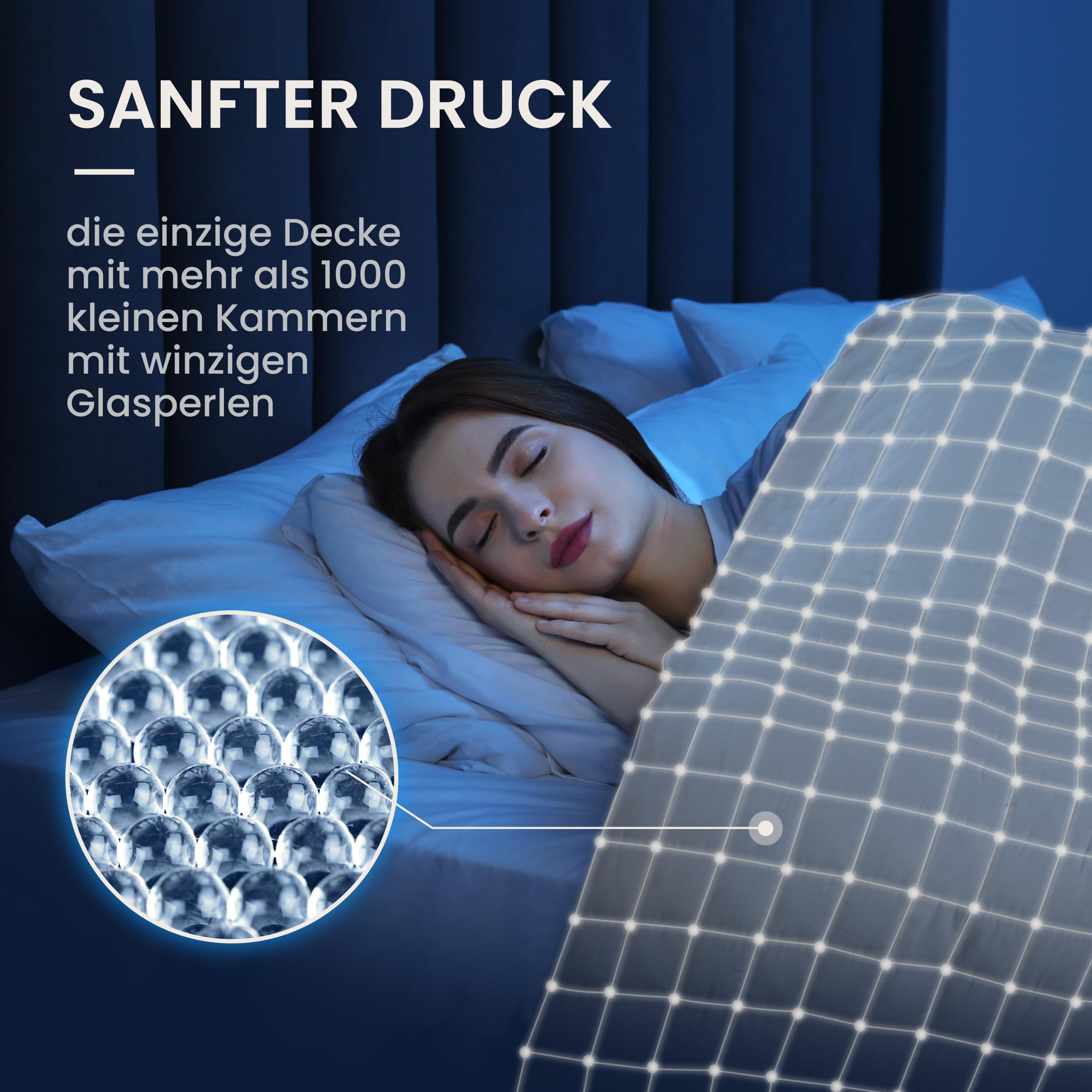 Gewichtsdecke 135x200 cm 7kg Therapiedecke 100% Baumwolle Weighted Blanket