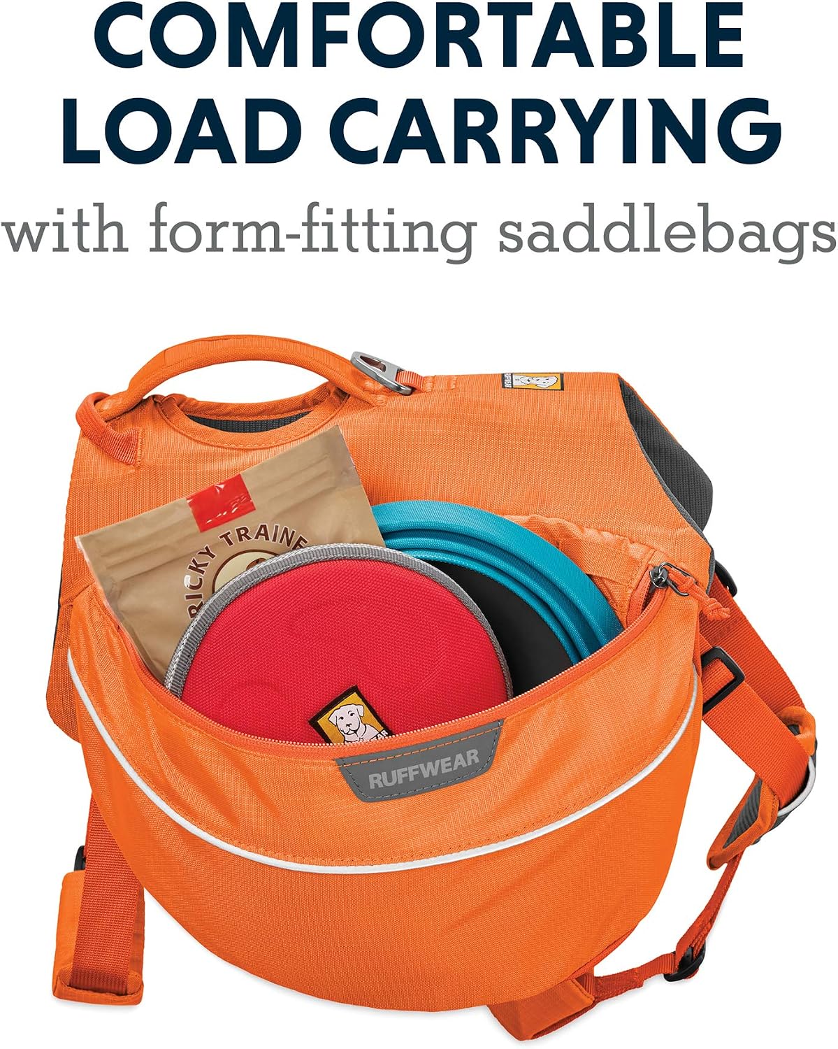 RUFFWEAR, Approach Dog Backpack, Lightweight Pack for Hiking and Camping, Orange Poppy, X-Small