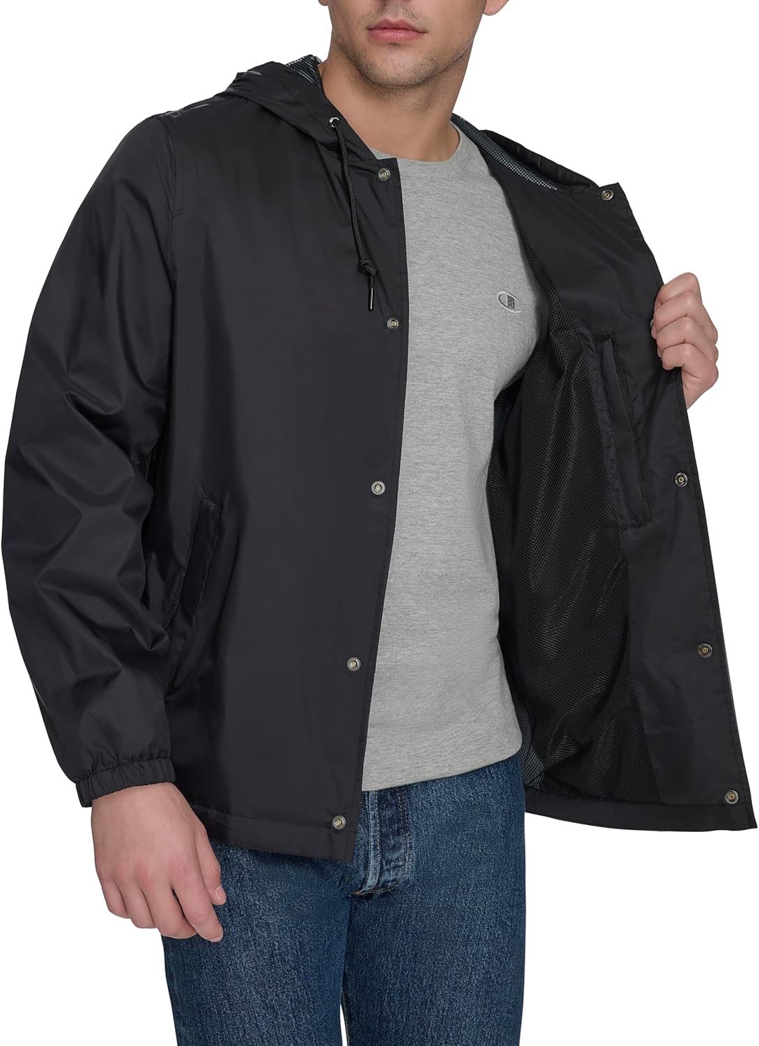 Champion mens Hooded Coaches Rain Jacket - Image 8