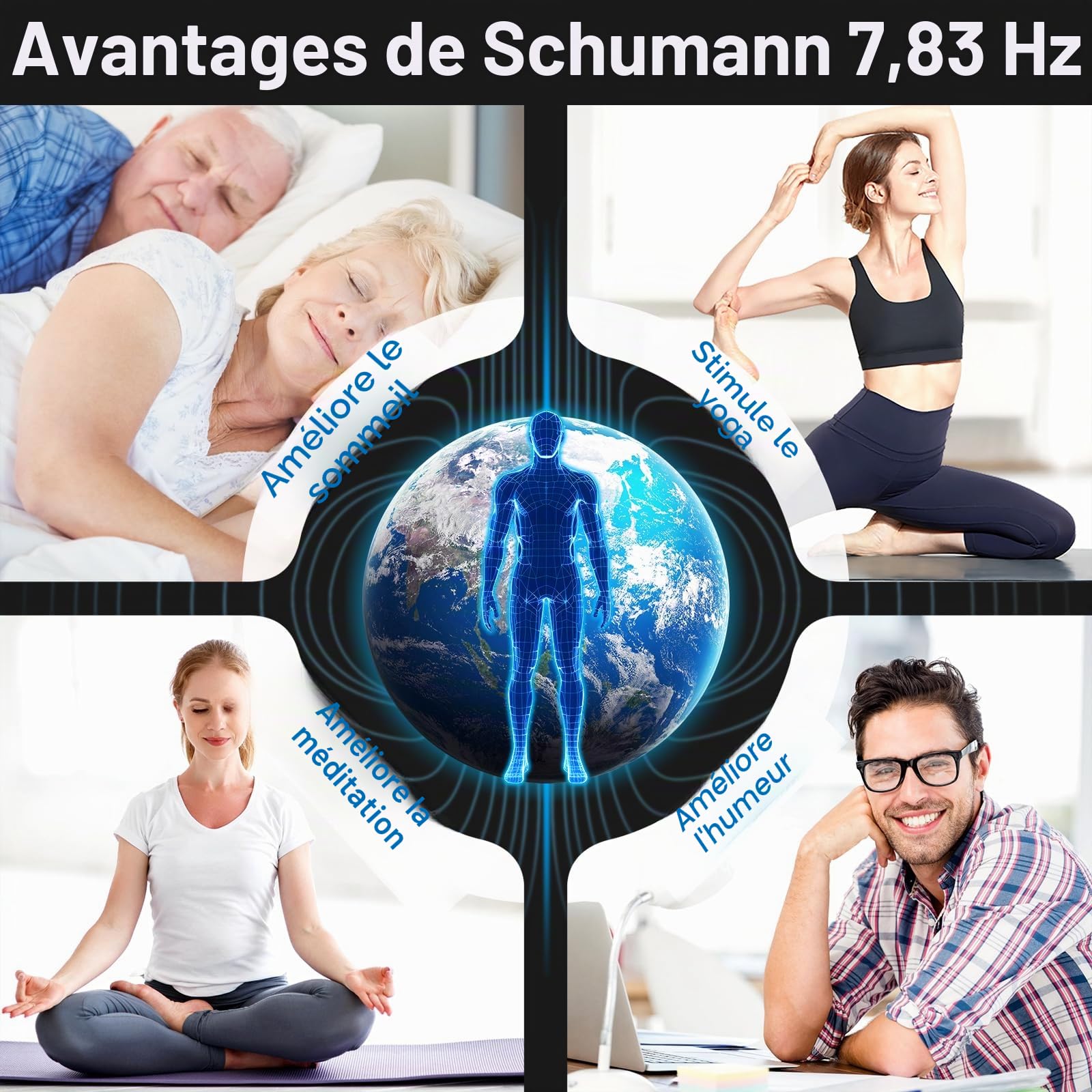 Générateur de Fréquence Schumann 7,83Hz 0,01Hz-200kHz USB-C Réglable pour Chambre Bureau