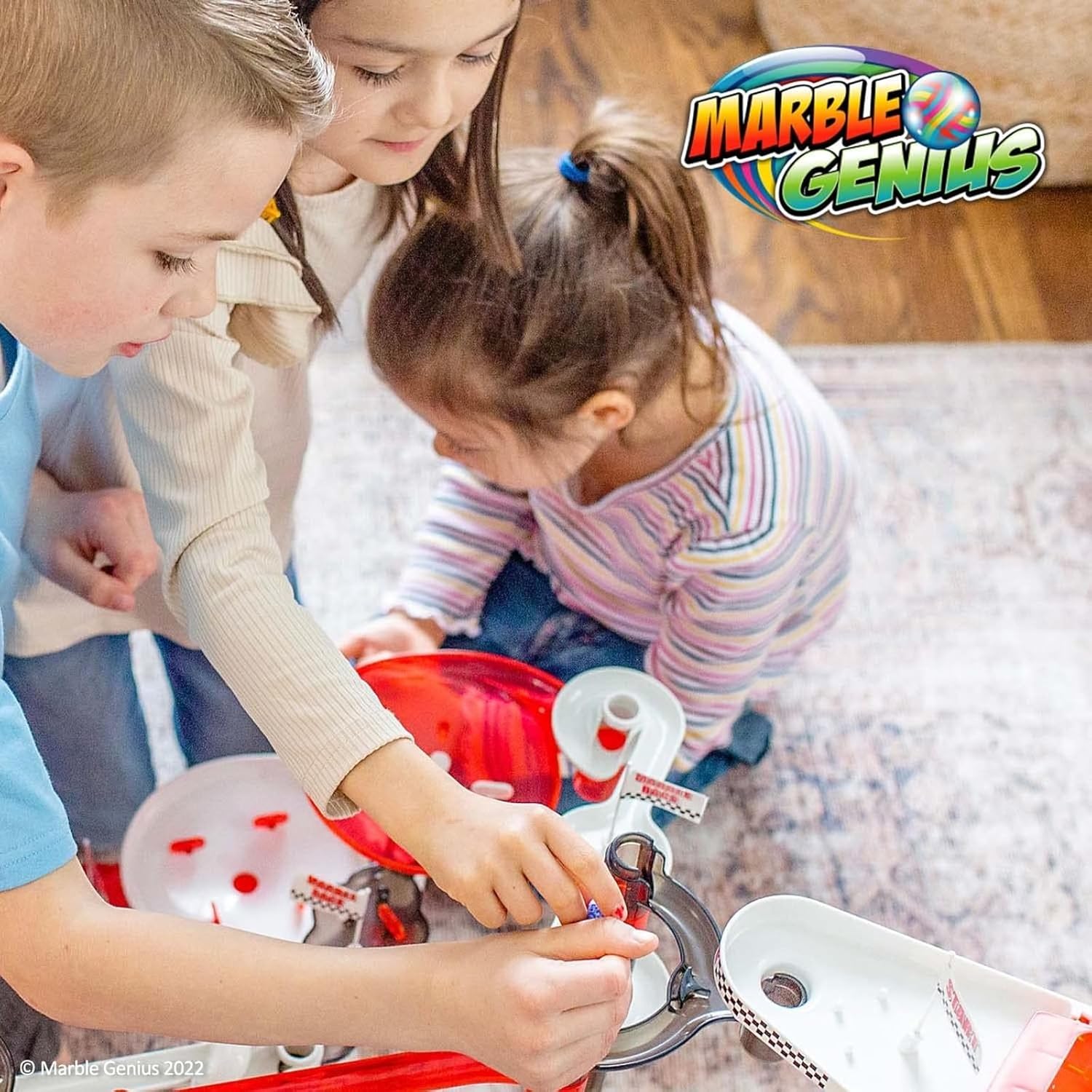 Marble Genius Marble Run Racing Set: 125-Piece Marble Run Racing Set Toys for Kids, Marbles Maze Tower Building Blocks, Marbles Race Track Rolling Game, Educational Learning STEM Toy Gift