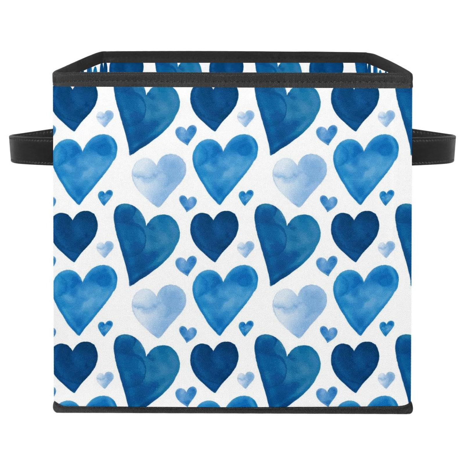 Bac de rangement pliable avec poignées boîte tissu motif aquarelle