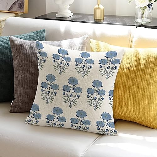 Miniatura 5 de Fundas de almohada estilo chinoiserie con flores mogoles azul marino de 20 x 20 pulgadas, funda de cojín de inspiración asiática Eurosham Accent