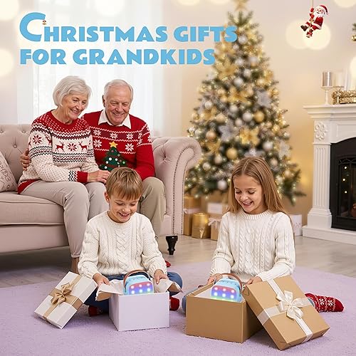 Miniatura 84 de Mini máquina de karaoke con 2 micrófonos inalámbricos para niños y adultos, altavoz Bluetooth portátil, regalo de cumpleaños de Navidad 2025