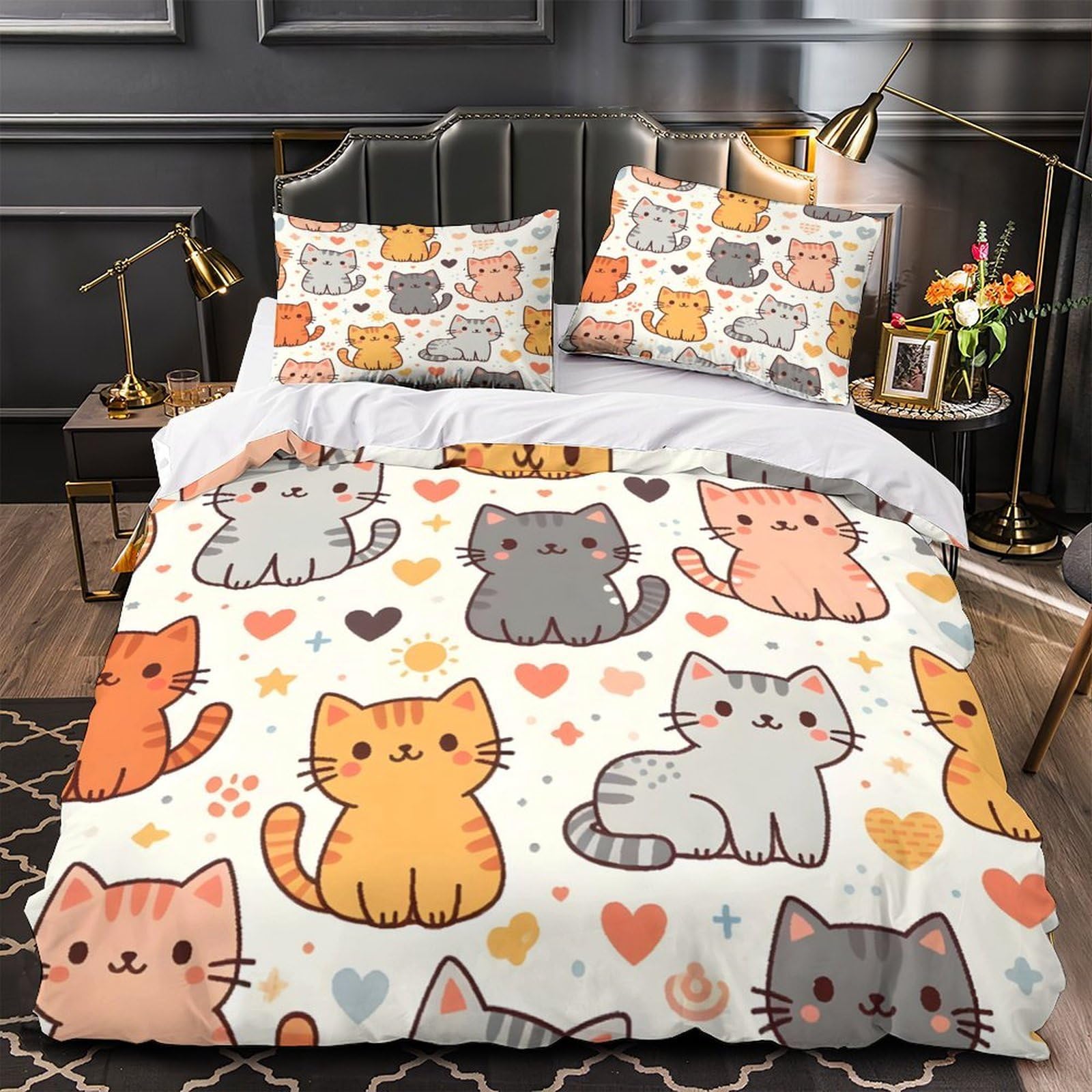 Housse de couette 140x200cm anti-plis et ultra douce avec fermeture éclair