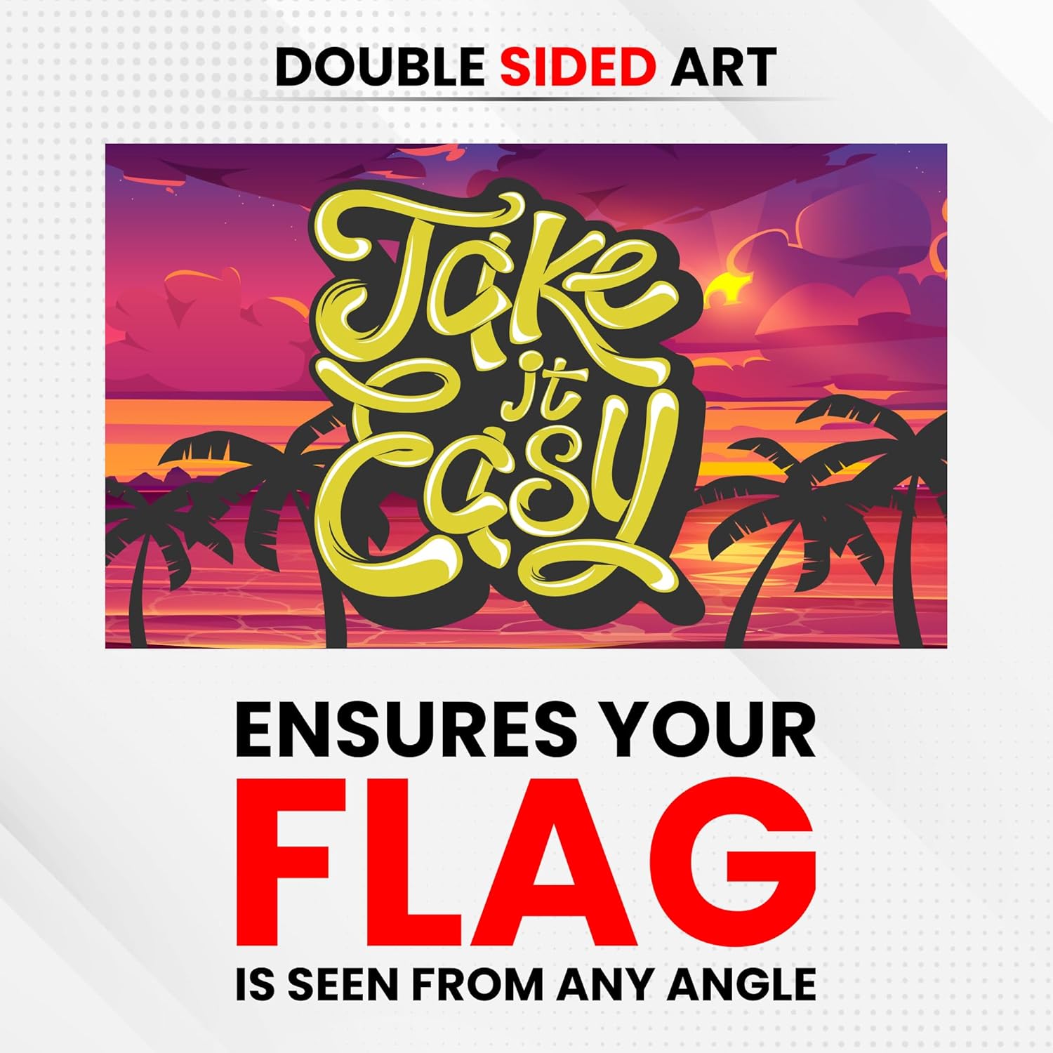 Take It Easy Flag - Durable and Weather Resistant Beach Flags, Vibrant Color Funny Banner, 3x5 Indoor And Outdoor Flag, Yard Lawn Outdoor Decor