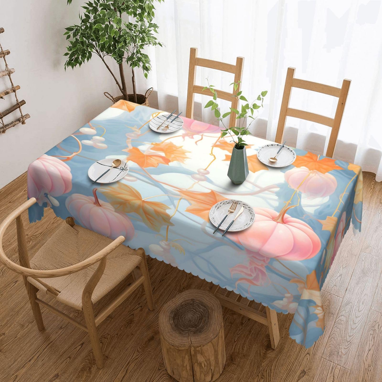 Nappe citrouilles roses pour protéger et décorer la table du salon facilement